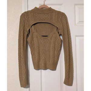 Knit Sweater Shoulder Shrug and Cami Set